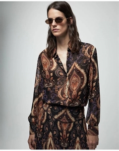 Рубашка с узором пейсли, черный Сфера