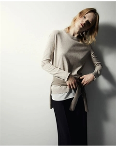 Джемпер из трикотажа с низкой плотностью, темно-коричневый Сфера