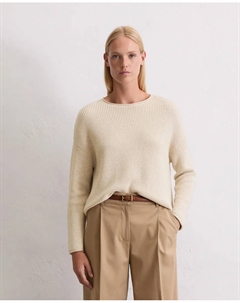 Женский свитер оверсайз DfC из органического хлопка плотного переплетения, бежевый Marc o'polo