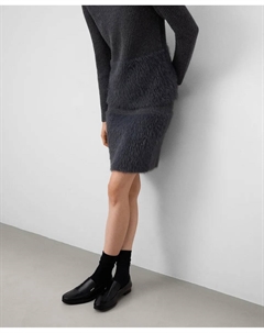 Вязаная юбка с эффектом меха, темно-серый Adolfo dominguez