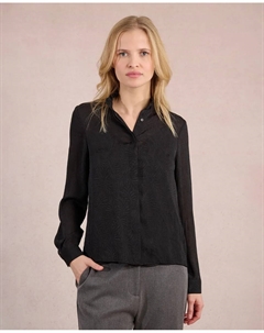 Женская рубашка с длинным рукавом и деталями с оборками, черный Molly bracken
