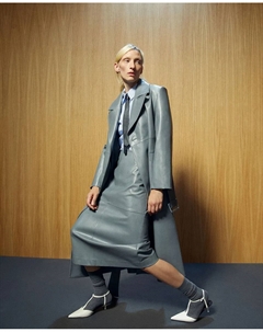 Юбка с эффектом кожи, серый Сфера