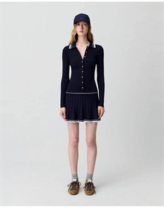 Трикотажное платье-рубашка, темно-синий Claudie pierlot