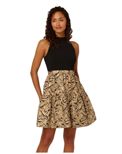 Платье с халтер-воротником и пышной юбкой, черный/бежевый Adrianna papell