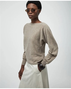 Джемпер с лодочкой, темно-коричневый Сфера