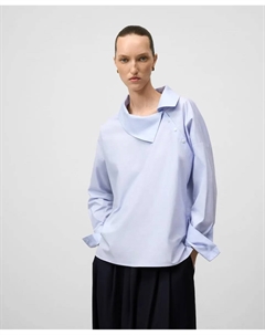 Женская рубашка с асимметричным воротником-отложным, светло-голубой Adolfo dominguez