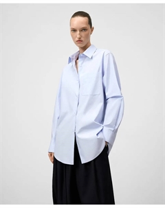 Женская хлопковая рубашка с отложным воротником, светло-голубой Adolfo dominguez