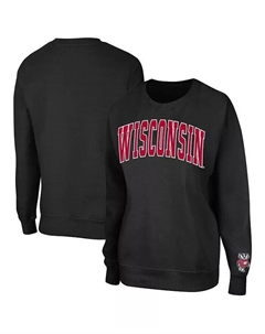 Женский черный пуловер-свитшот Wisconsin Badgers Campanile, черный Colosseum