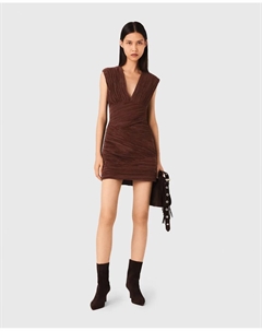 Плиссированное короткое платье, коричневый Maje