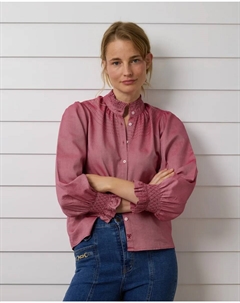 Женская рубашка с манжетами-сборками, бордовый Silbon