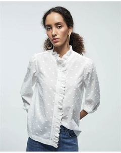 Романтичная хлопковая блузка, белый Сфера