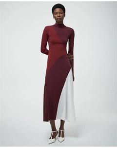 Трехцветное платье миди Сфера