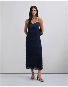 Миди-платье комбинация с тонкими бретелями, синий Scalpers