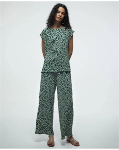 Plisado Блузка с принтом, зеленый Сфера