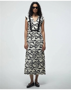 Платье с панелями и бахромой, светло-бежевый Сфера