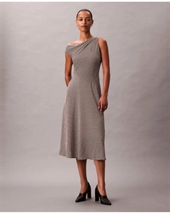 Женское платье из крепа, коричневый Calvin klein