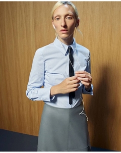 Рубашка slim в полоску, синий Сфера