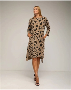 Оверсайз платье с анималистическим принтом, песочный Tantra