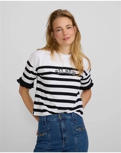 Женская футболка в черно-белую полоску Silbon