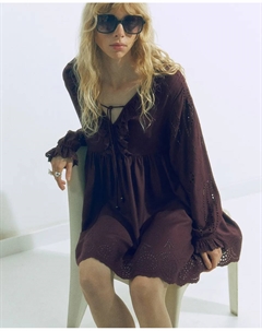 Короткое платье шифли, бордовый Сфера