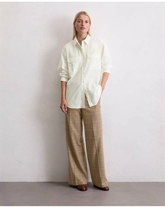 Женская свободная блузка из тонкого вельвета из смеси органического хлопка и лиоцелла, белый Marc o'polo