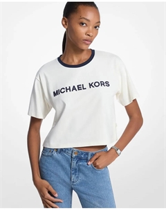 Женская хлопковая футболка с логотипом, белый Michael michael kors