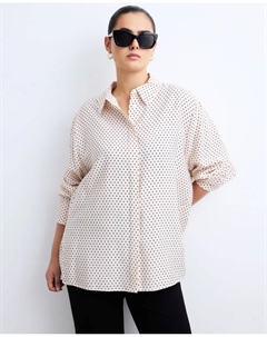 Женская рубашка с длинным рукавом с принтом, белый Couchel