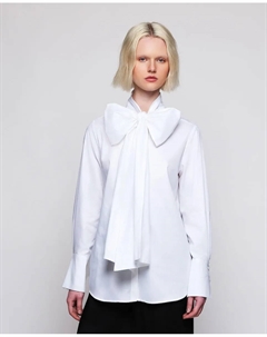 Женская рубашка с большой хлопковой завязкой, белый Mirto