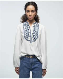 Этническая вышитая блузка, синий Сфера
