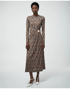 Платье с принтом и аппликацией, песочный Сфера