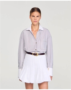 Женская рубашка оверсайз в полоску, мультиколор Sandro