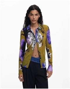 Женская рубашка на пуговицах, дизайн мистера Кристиана Лакруа, горчичный Desigual