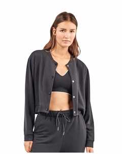 Женская бомбер-куртка с застежкой на пуговицы спереди, черный Gisela