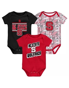 Комплект из 3-х красных боди для новорожденных с символикой NC State Wolfpack Sunday Comics Outerstuff