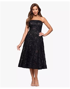 Женское кружевное платье миди без бретелек Xscape