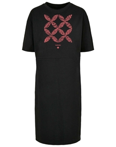 Короткое платье Oversize Kleid Blumenmuster Coral, черный F4nt4stic