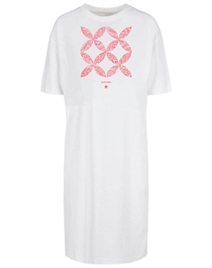 Короткое платье Oversize Kleid Blumenmuster Coral, белый F4nt4stic