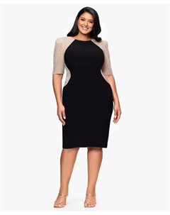 Платье-футляр больших размеров с короткими рукавами Xscape
