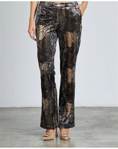 Женские прямые брюки с эффектом змеи на бархате, принт Alma en pena.