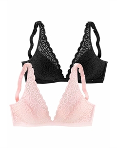 Бюстгальтер без косточек Bralette BH, цвет puder+schwarz Petite fleur