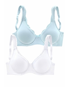 Бюстгальтер с косточками T Shirt BH, цвет hellblau+weiß Petite fleur