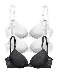 Бюстгальтер пуш ап, цвет 2xweiß+1xschwarz Petite fleur