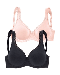 Бюстгальтер с косточками T Shirt BH, цвет puder+schwarz Petite fleur