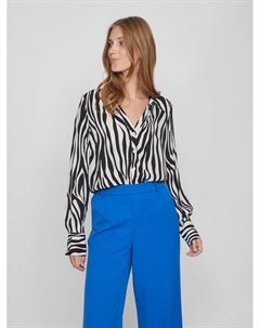 Блуза Hemd mit V Ausschnitt & Knopfleiste VIFINI, бежевый Vila