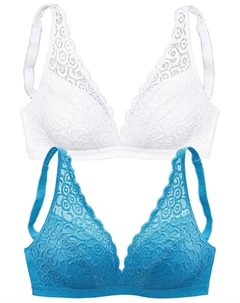 Бюстгальтер без косточек Bralette BH, цвет rauchblau+weiß Petite fleur