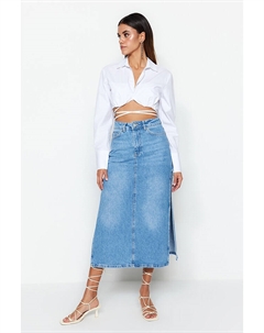 Длинная юбка Jeans, синий Trendyol