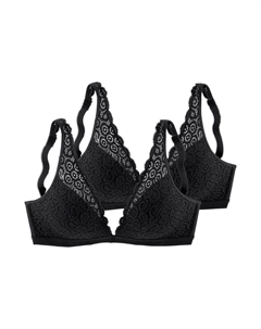 Бюстгальтер без косточек Bralette BH, цвет 2xschwarz Petite fleur