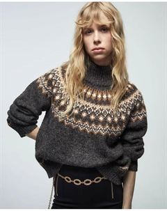 Альпийский свитер с лебедем, антрацитовый Сфера