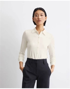 Женская блузка обычного кроя из трикотажа LENZING ECOVERO, белый Marc o'polo