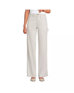 Узкие брюки-чинос с высоким поясом и рисунком "елочка" в стиле utility, серый Lands' end